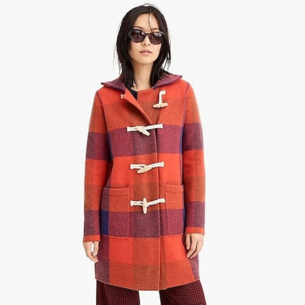 The Reeds X J.Crew Buffalo Check sweater jacket